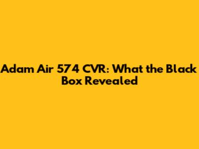 Adam Air 574 CVR: What the Black Box Revealed