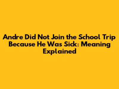 Andre Did Not Join the School Trip Because He Was Sick: Meaning Explained