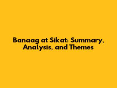 Banaag at Sikat: Summary, Analysis, and Themes
