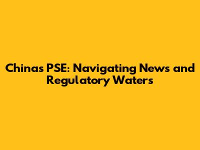 China's PSE: Navigating News and Regulatory Waters