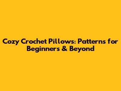Cozy Crochet Pillows: Patterns for Beginners & Beyond
