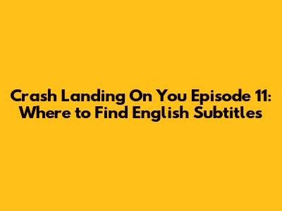 Crash Landing On You Episode 11: Where to Find English Subtitles