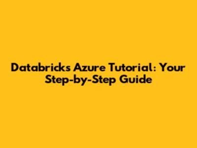 Databricks Azure Tutorial: Your Step-by-Step Guide