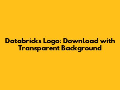 Databricks Logo: Download with Transparent Background