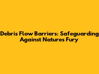 Debris Flow Barriers: Safeguarding Against Nature's Fury