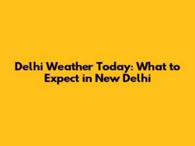 Delhi Weather Today: What to Expect in New Delhi