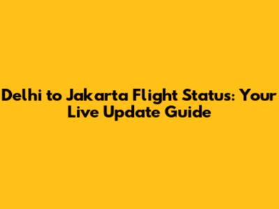 Delhi to Jakarta Flight Status: Your Live Update Guide