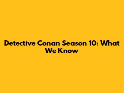 Detective Conan Season 10: What We Know