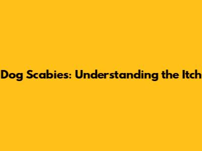 Dog Scabies: Understanding the Itch