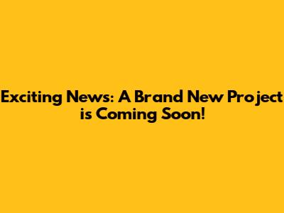 Exciting News: A Brand New Project is Coming Soon!
