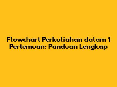 Flowchart Perkuliahan dalam 1 Pertemuan: Panduan Lengkap