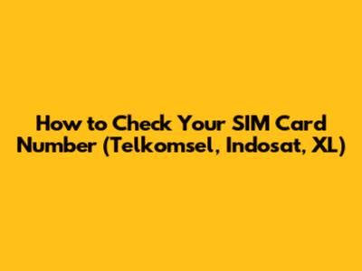How to Check Your SIM Card Number (Telkomsel, Indosat, XL)