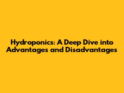 Hydroponics: A Deep Dive into Advantages and Disadvantages