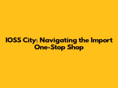IOSS City: Navigating the Import One-Stop Shop