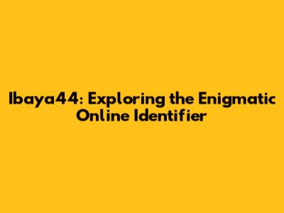 Ibaya44: Exploring the Enigmatic Online Identifier