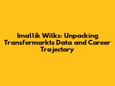 Imallik Wilks: Unpacking Transfermarkt's Data and Career Trajectory
