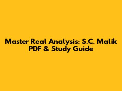 Master Real Analysis: S.C. Malik PDF & Study Guide