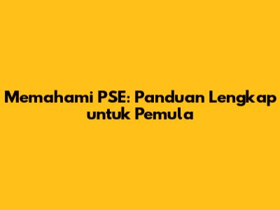 Memahami PSE: Panduan Lengkap untuk Pemula