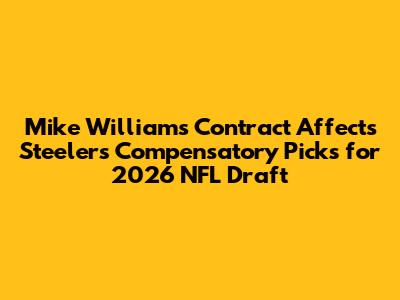 Mike Williams' Contract Affects Steelers Compensatory Picks for 2026 NFL Draft