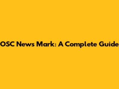 OSC News Mark: A Complete Guide