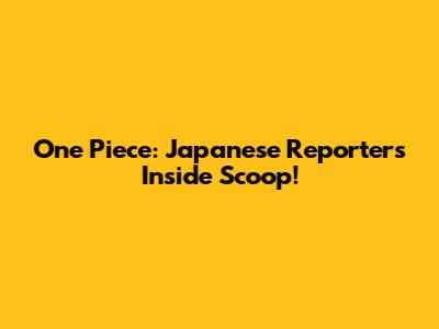 One Piece: Japanese Reporter's Inside Scoop!