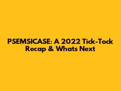 PSEMSICASE: A 2022 Tick-Tock Recap & What's Next