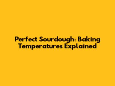 Perfect Sourdough: Baking Temperatures Explained
