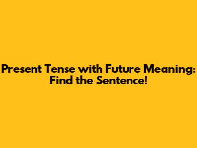 Present Tense with Future Meaning: Find the Sentence!