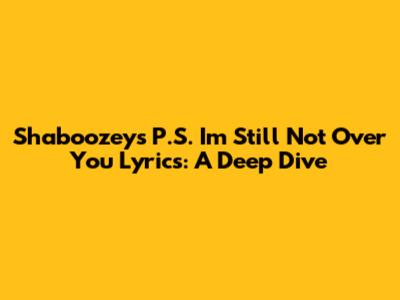 Shaboozey's 'P.S. I'm Still Not Over You' Lyrics: A Deep Dive