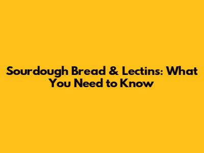 Sourdough Bread & Lectins: What You Need to Know