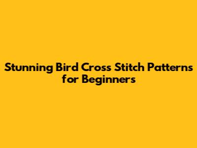 Stunning Bird Cross Stitch Patterns for Beginners
