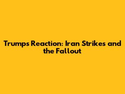 Trump's Reaction: Iran Strikes and the Fallout