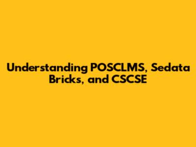 Understanding POSCLMS, Sedata Bricks, and CSCSE