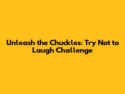 Unleash the Chuckles: Try Not to Laugh Challenge