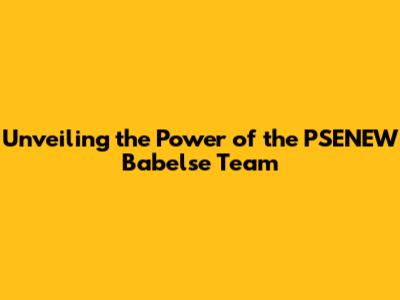 Unveiling the Power of the PSENEW Babelse Team