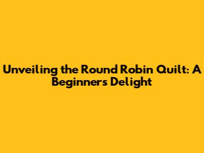 Unveiling the Round Robin Quilt: A Beginner's Delight