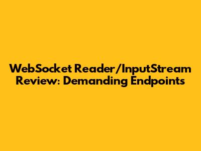 WebSocket Reader/InputStream Review: Demanding Endpoints