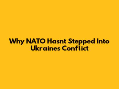 Why NATO Hasn't Stepped Into Ukraine's Conflict