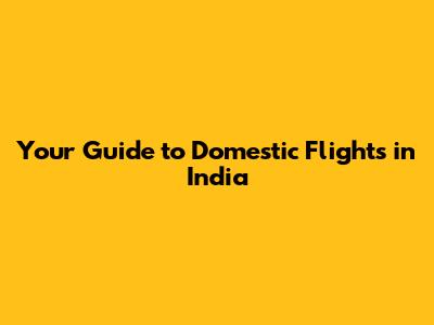 Your Guide to Domestic Flights in India