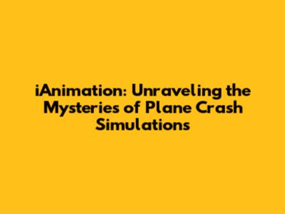 iAnimation: Unraveling the Mysteries of Plane Crash Simulations